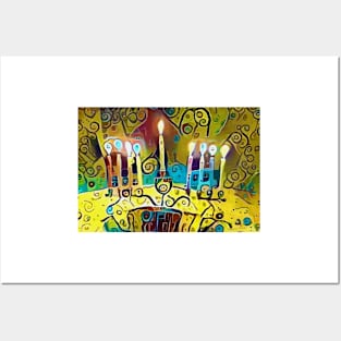 Bright Lights Menorah Posters and Art